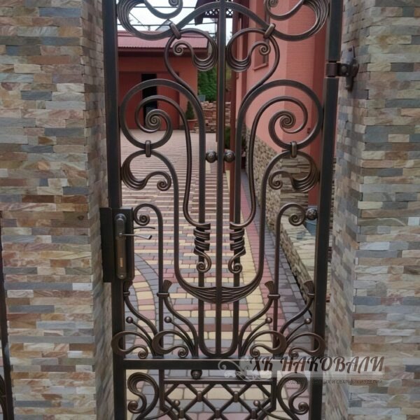 Кованая калитка с красивым рисунком сквозная, эксклюзив, фото3 Эксклюзив, дорого, ХК Наковали. Фото 1